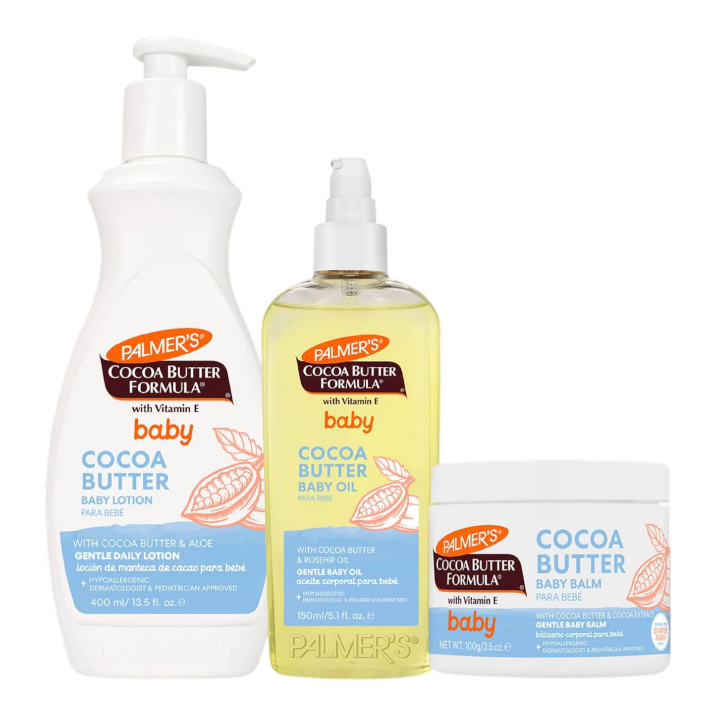 Palmer's Loción para bebé, loción corporal de fórmula de manteca de cacao