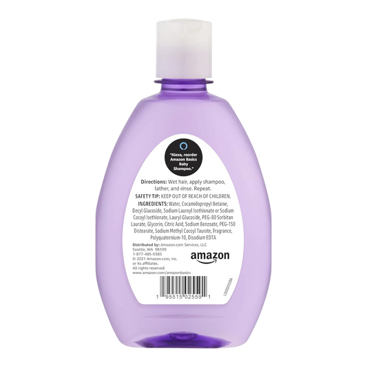 Amazon Basics Champú para bebés, sin lágrimas, aroma a lavanda y manzanilla