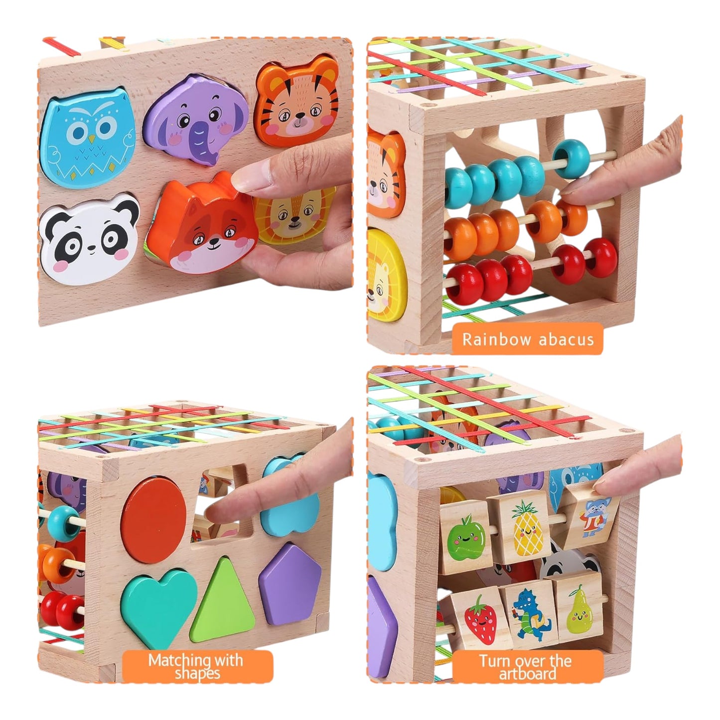 Cubo Clasificador de Formas Montessori – Juguete Educativo de Madera