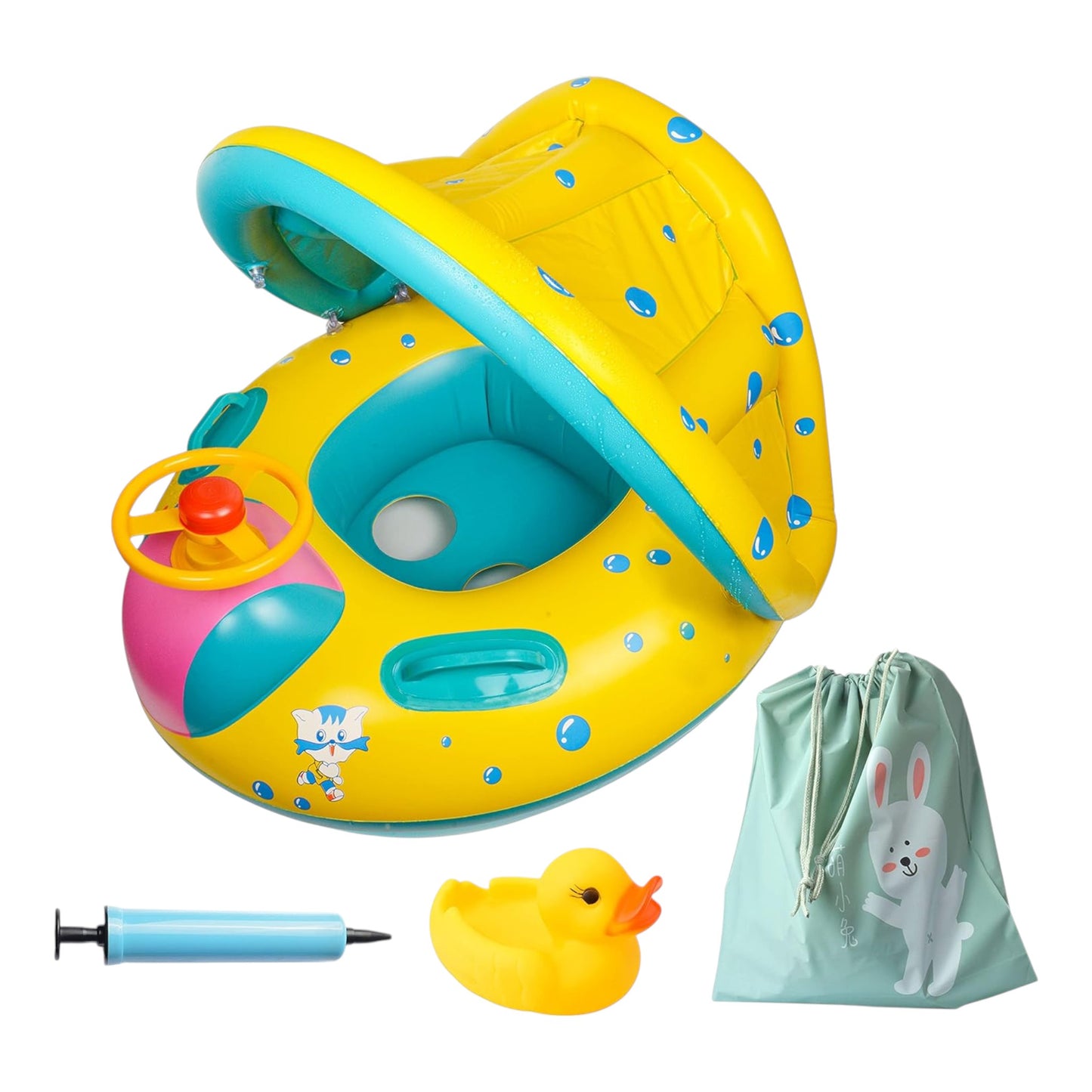 Flotadores inflables para piscina para bebés con toldo de protección solar