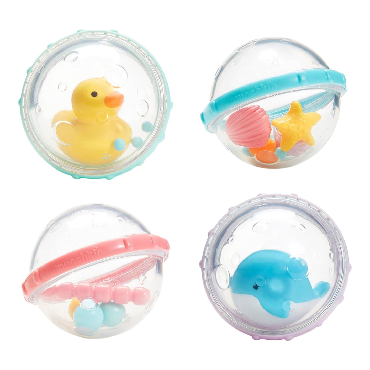 Munchkin Float and Play Bubbles - Juguete de baño, 4 unidades