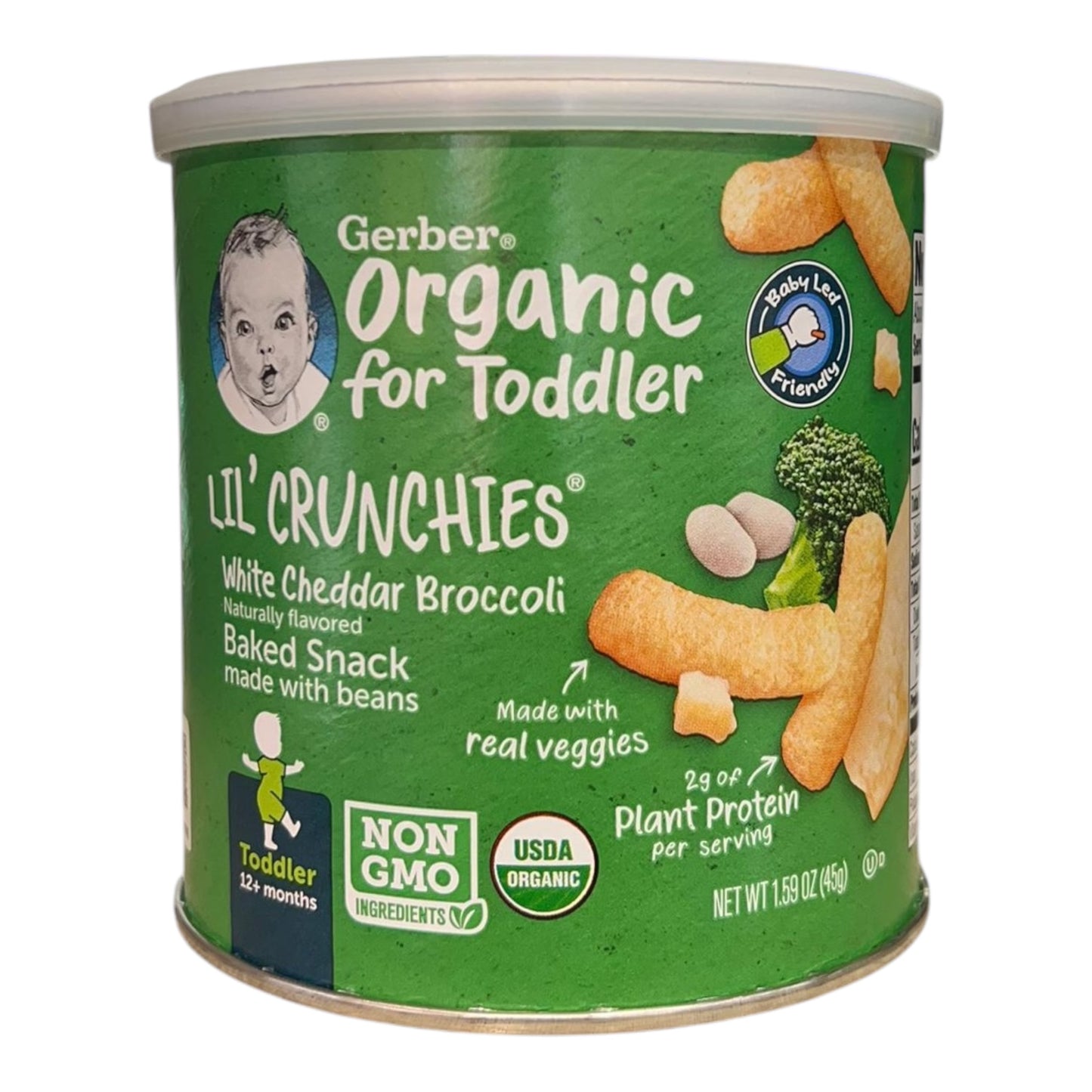 Gerber, Bocadillos para bebés, Lil‘ Crunchies, Bocadillo de cereales horneados, Más de 8 meses, Brocoli, 42 g (1,48 oz)