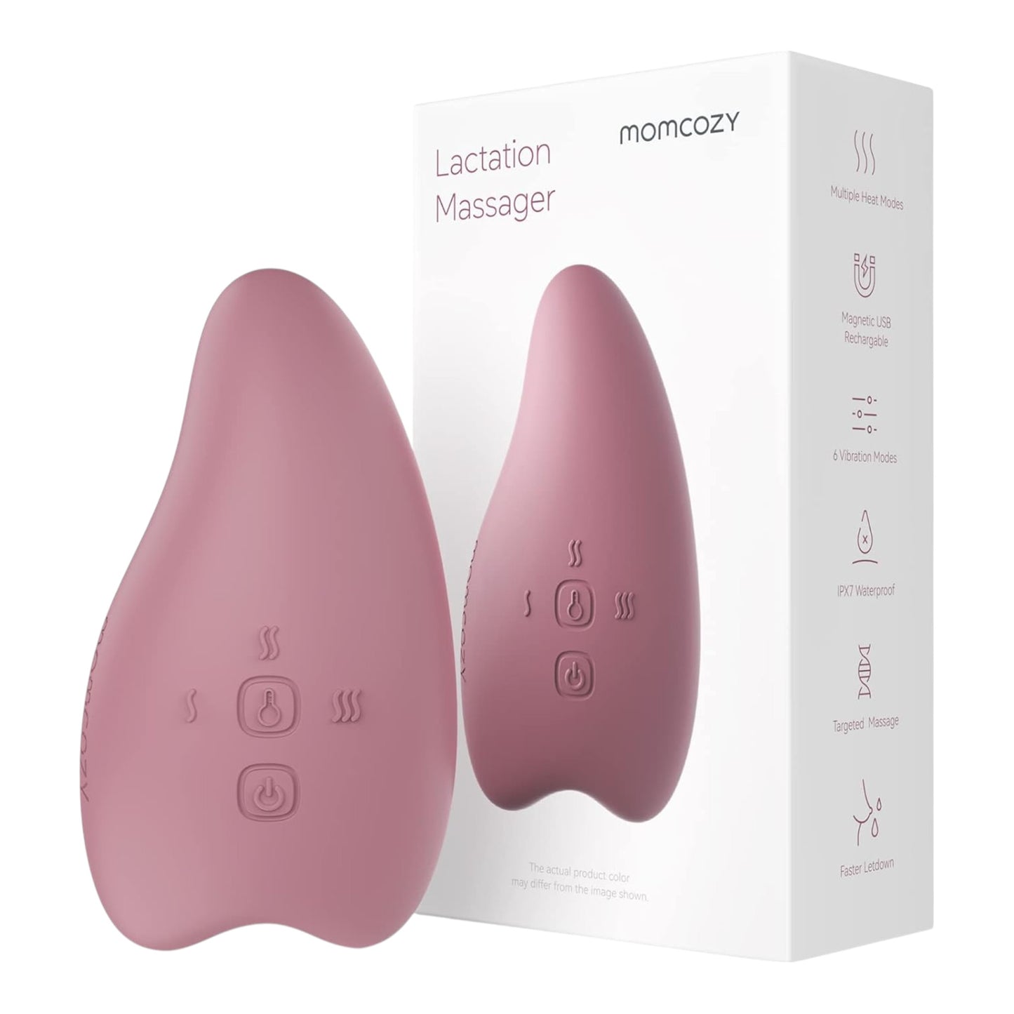 Momcozy Masajeador de lactancia de calentamiento 2 en 1, masajeador suave para lactancia materna