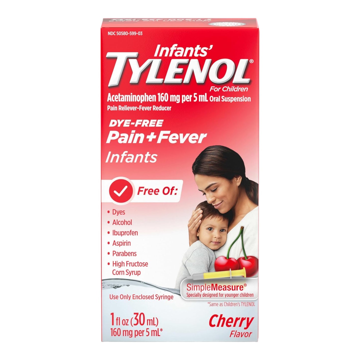 Tylenol – Alivio del Dolor y Fiebre en Suspensión Oral Sabor Cereza -Acetaminofen