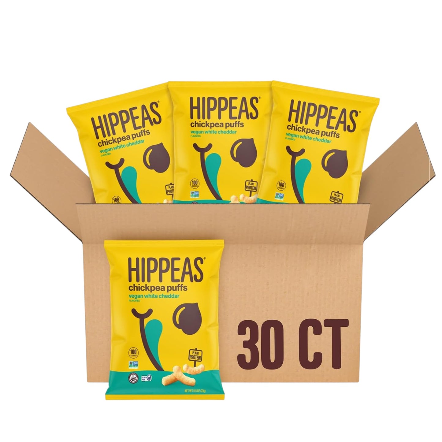 Hippeas Chickpea Puffs, Cheddar blanco
