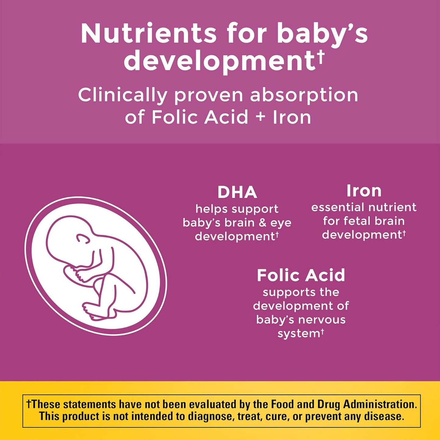 Nature Made Prenatal con ácido fólico + DHA, suplemento vitamínico y mineral prenatal