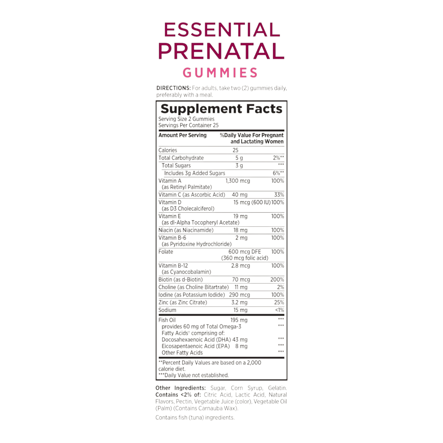 Nature's Bounty Optimal Solutions Essential, gomitas prenatales, 50 unidades