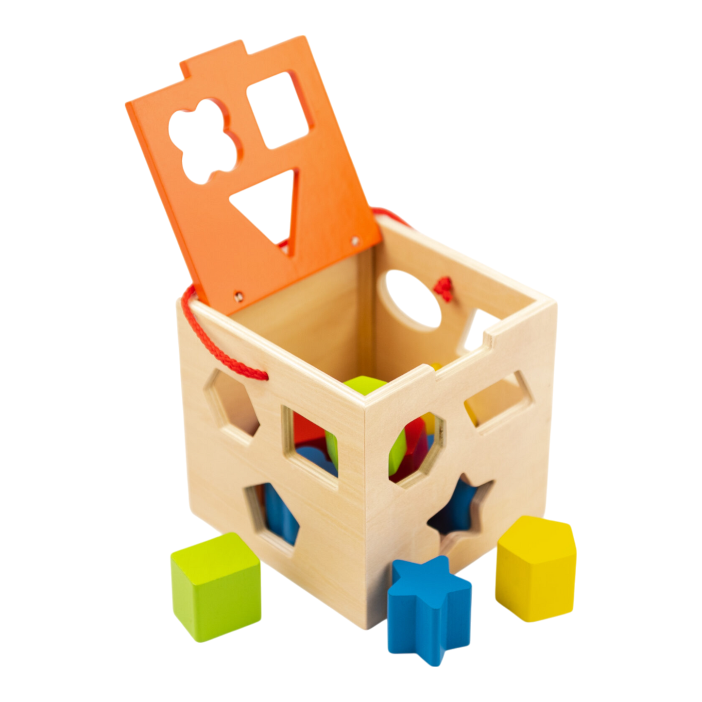 Cubo Didáctico de Madera Montessori – Shape Sorter Tooky Toy con Figuras Encajables para Bebés y Niños