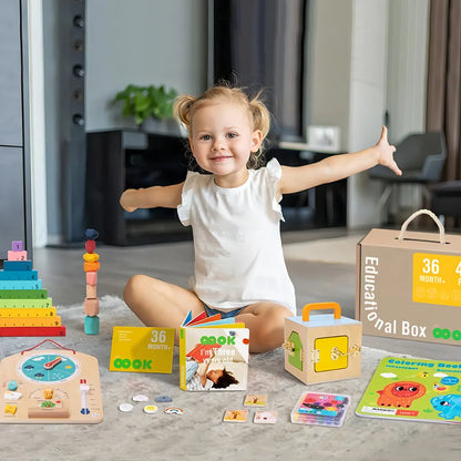 Caja educacional montessori para niños de 3 años