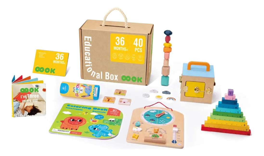 Caja educacional montessori para niños de 3 años