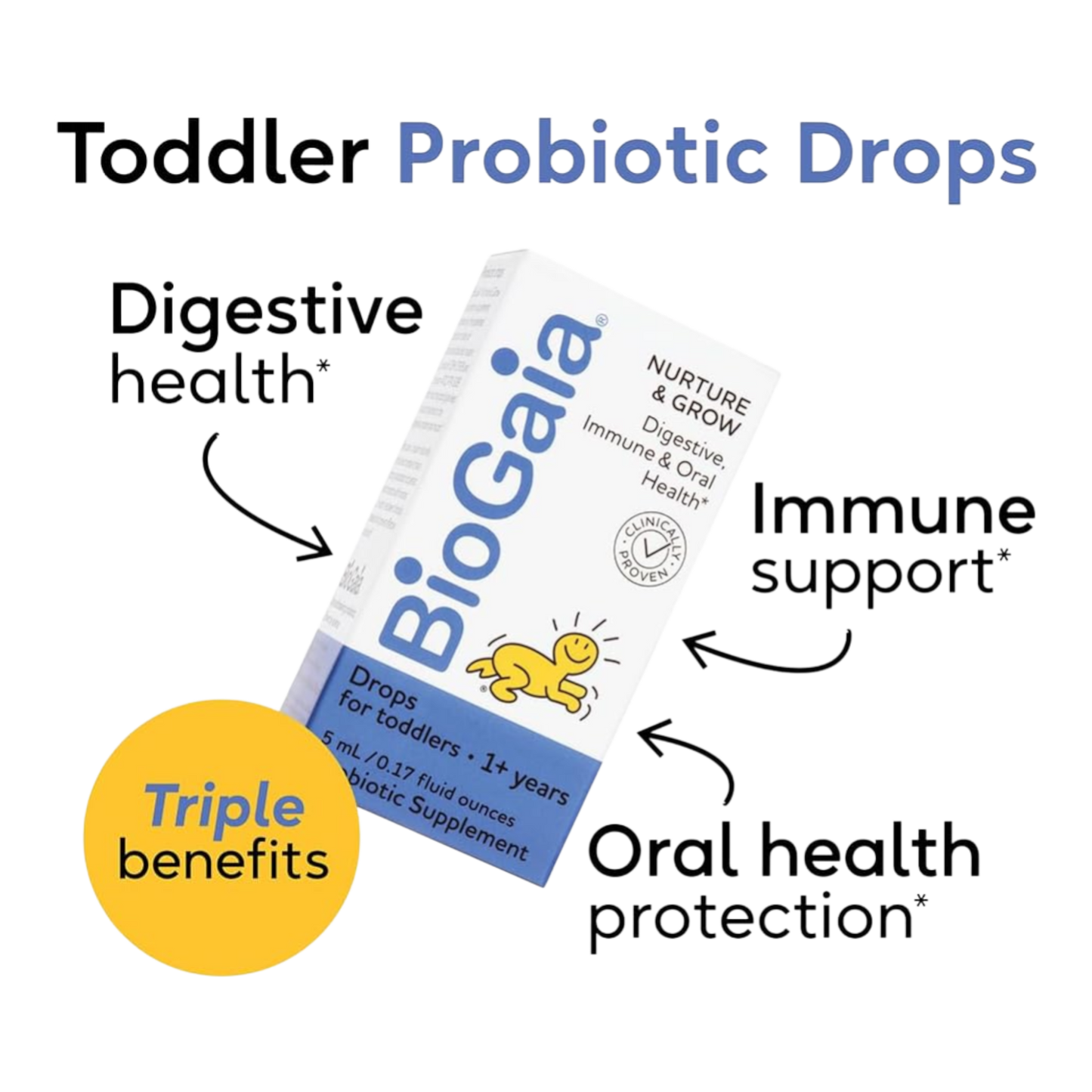 BioGaia probiotico Nurture & Grow para niños pequeños +1 año