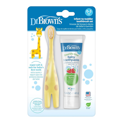 Dr. Brown's - Juego de cepillo de dientes para bebés a niños pequeños