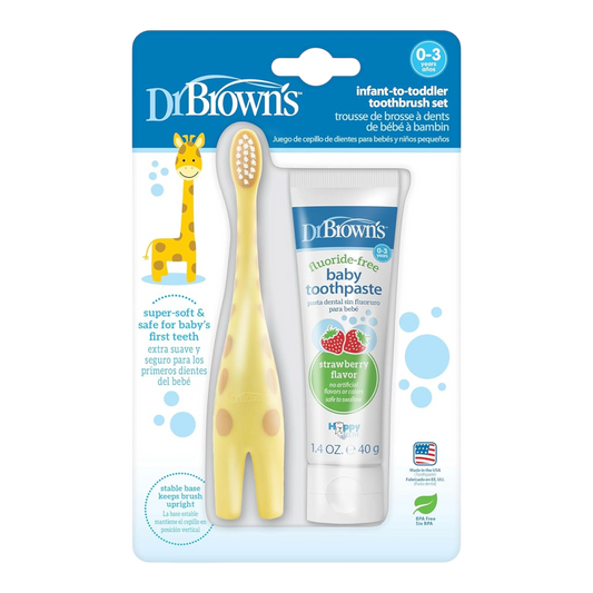 Dr. Brown's - Juego de cepillo de dientes para bebés a niños pequeños