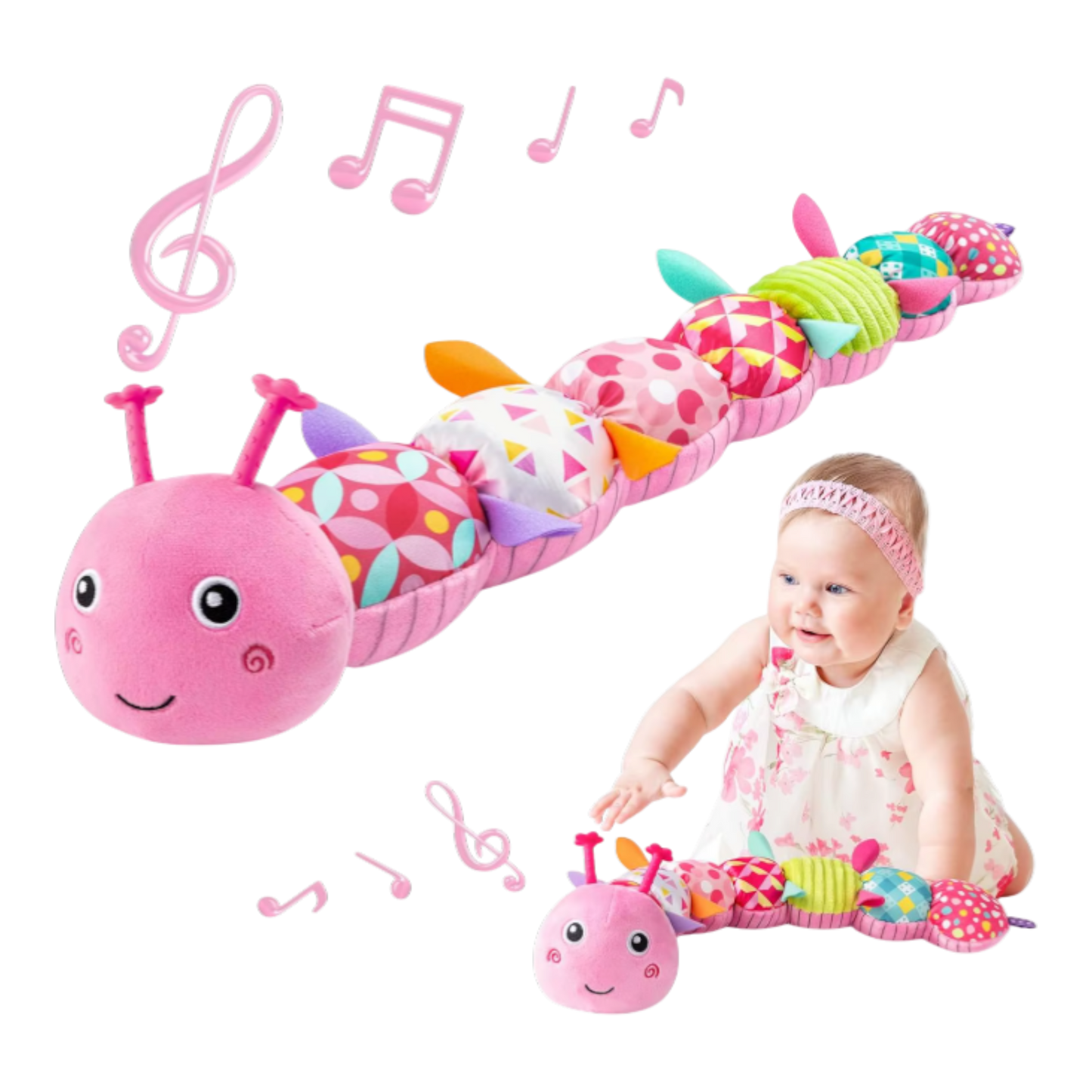 Oruga Sonajero- Almohada -Tummy Time