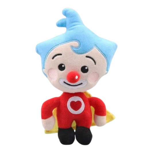 Peluche Plin Plin muñeco de peluche suave con camisa de corazón y capa amarilla