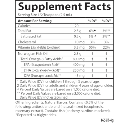 Carlson - El Mejor Aceite de Pescado para Niños, 800 mg de Omega-3