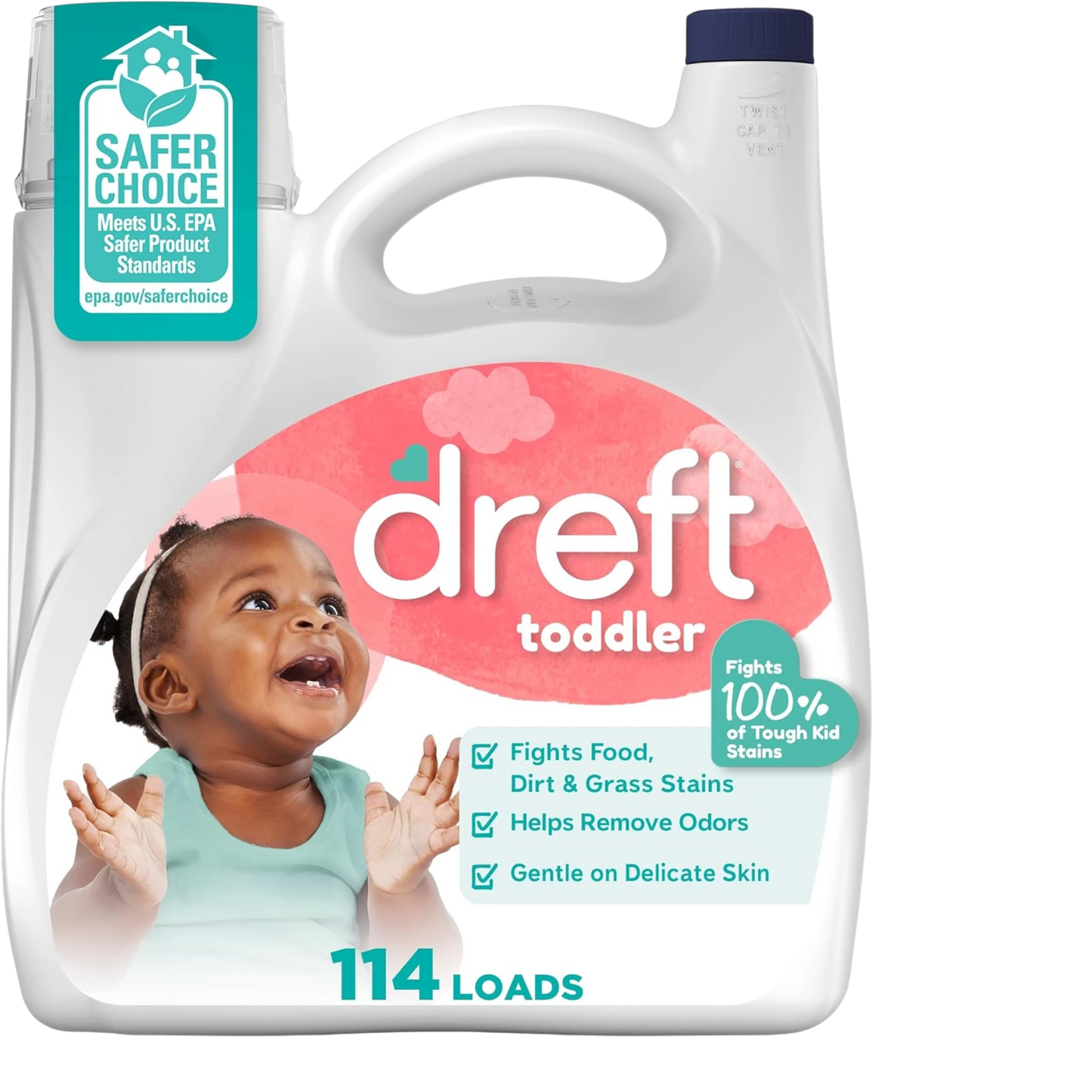 Dreft Detergente líquido activo para ropa de bebé etapa 2, 114 cargas