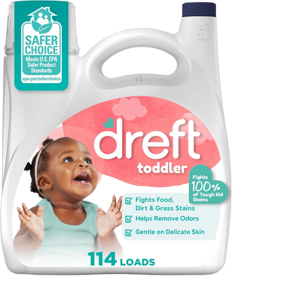Dreft Detergente líquido activo para ropa de bebé etapa 2, 114 cargas