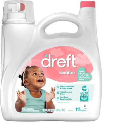 Dreft Detergente líquido activo para ropa de bebé etapa 2, 114 cargas