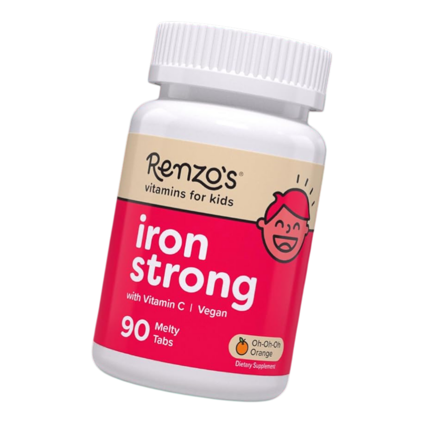Renzo's Hierro Iron Strong sin azucar, tabletas masticables
