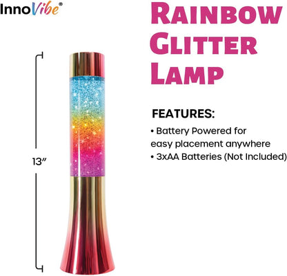 Lámpara con glitter de movimiento arcoíris, 7 colores vibrantes.