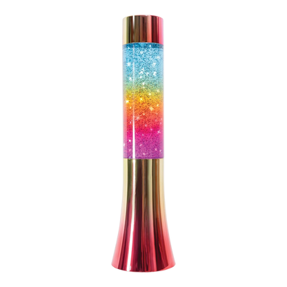 Lámpara con glitter de movimiento arcoíris, 7 colores vibrantes.