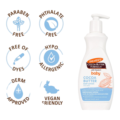Palmer's Loción para bebé, loción corporal de fórmula de manteca de cacao