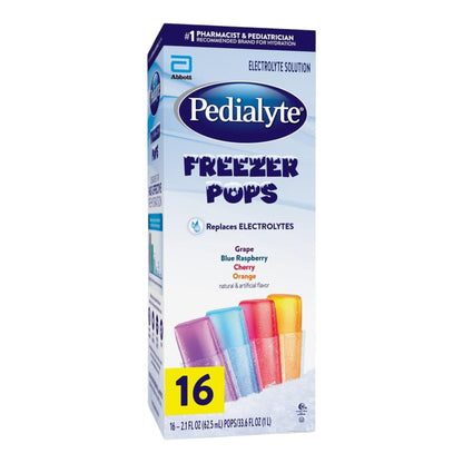 Paletas de Pedialyte para congelador, varios sabores, 2.1onzas, 16 cantidades