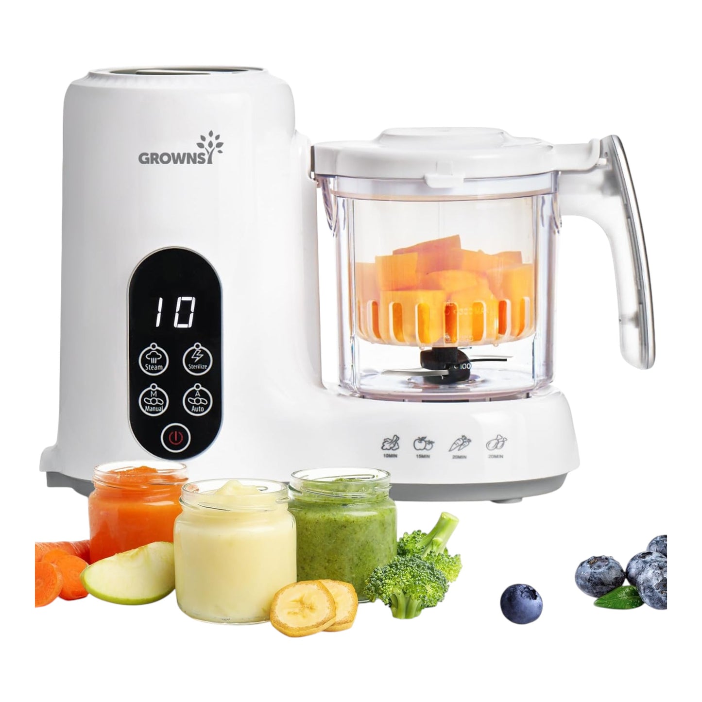 Procesador  de alimentos para bebés con cesta de vapor GROWNSY