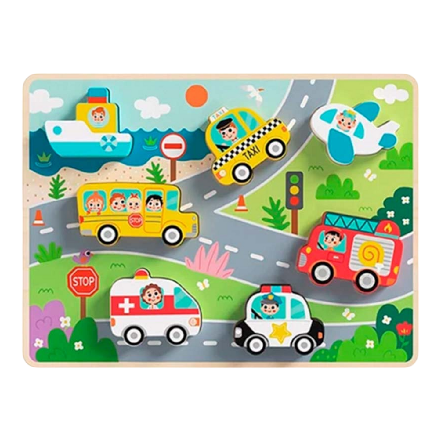Puzzle de Encaje Transporte 10 Piezas