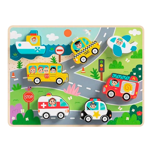 Puzzle de Encaje Transporte 10 Piezas