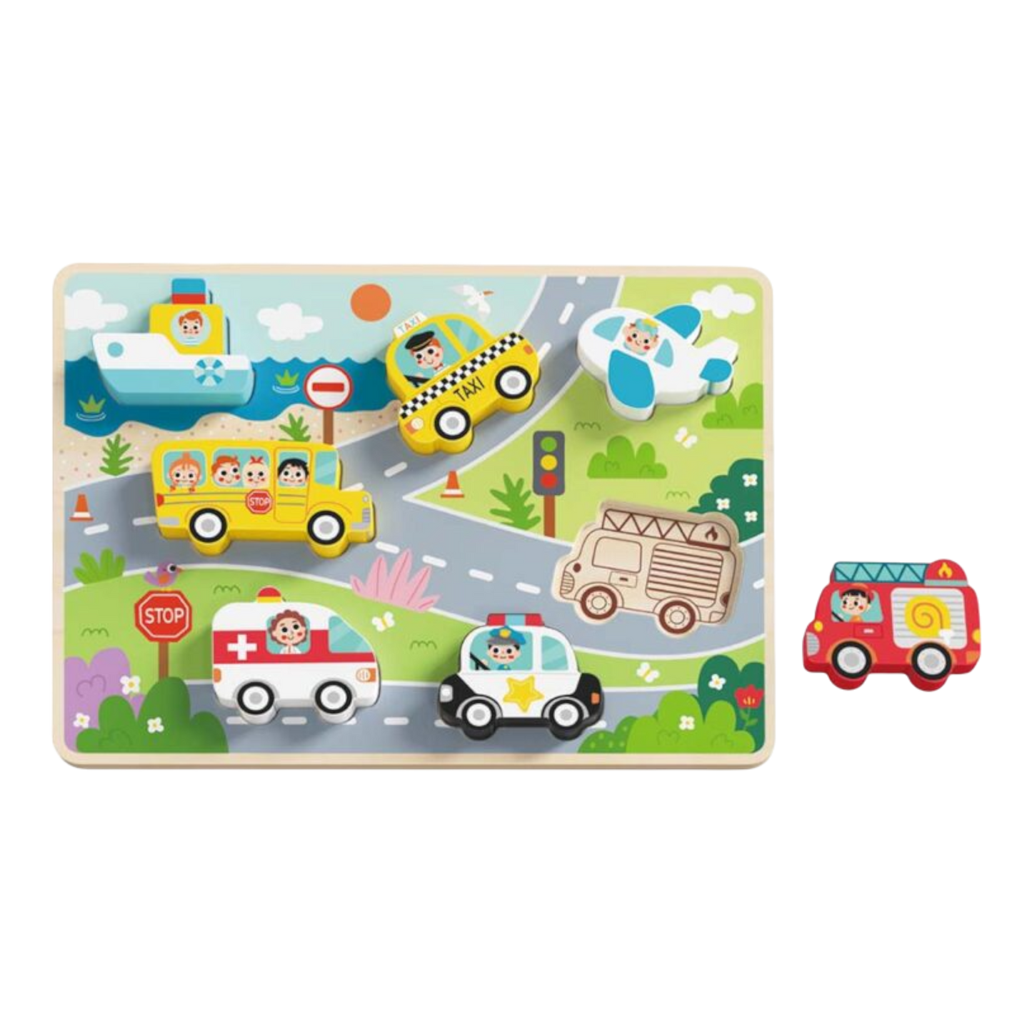 Puzzle de Encaje Transporte 10 Piezas