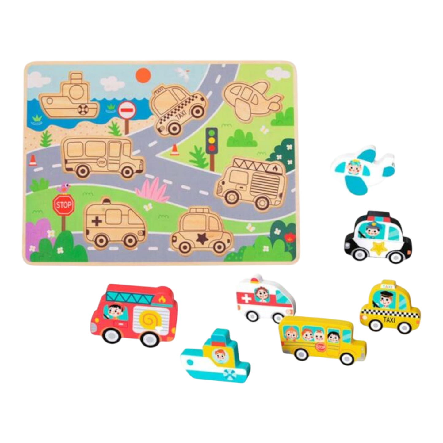 Puzzle de Encaje Transporte 10 Piezas