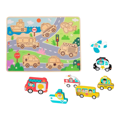 Puzzle de Encaje Transporte 10 Piezas