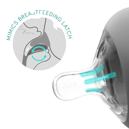 Nanobebe Flexy - Biberón de silicona para bebé, anti-cólico, paquete de 2, salvia, 5 onzas