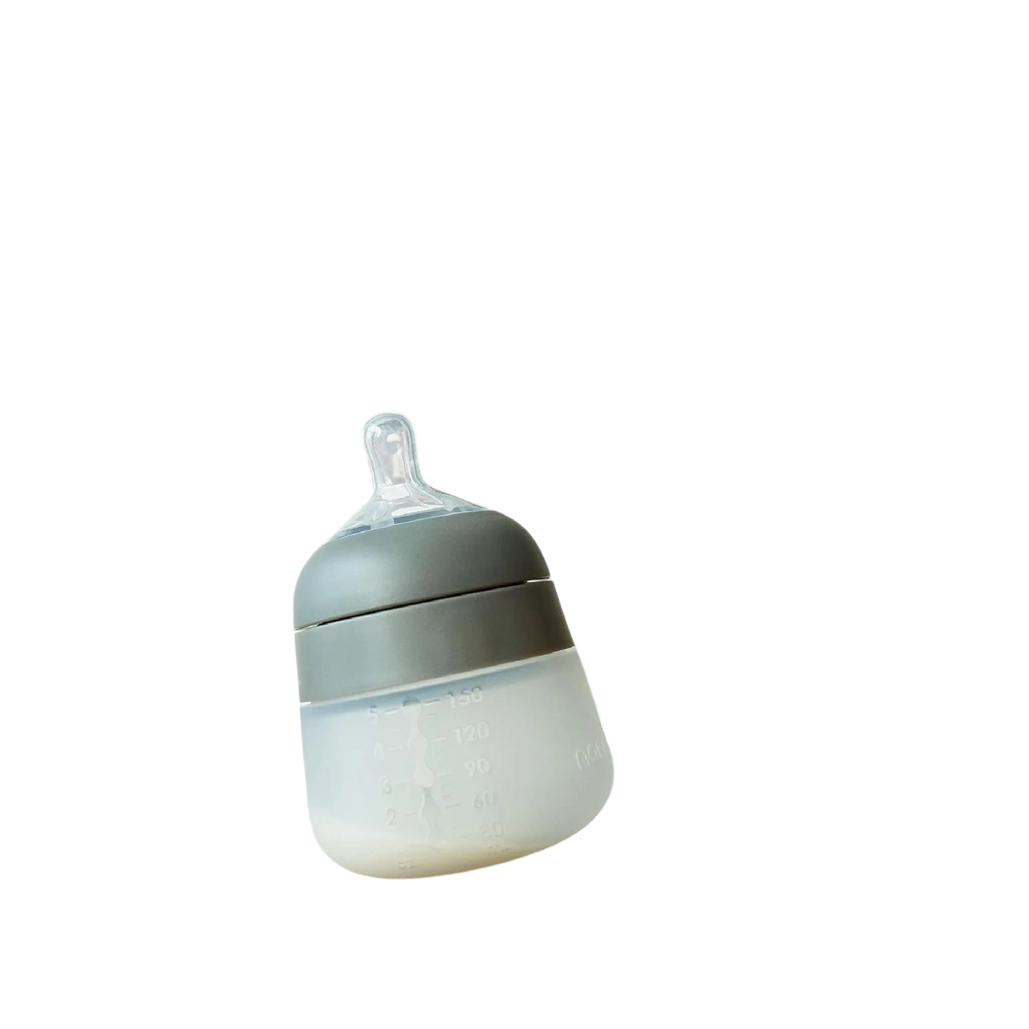 Nanobebe Flexy - Biberón de silicona para bebé, anti-cólico, paquete de 2, salvia, 5 onzas
