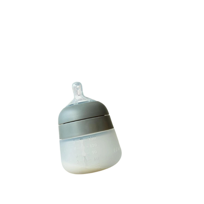 Nanobebe Flexy - Biberón de silicona para bebé, anti-cólico, paquete de 2, salvia, 5 onzas