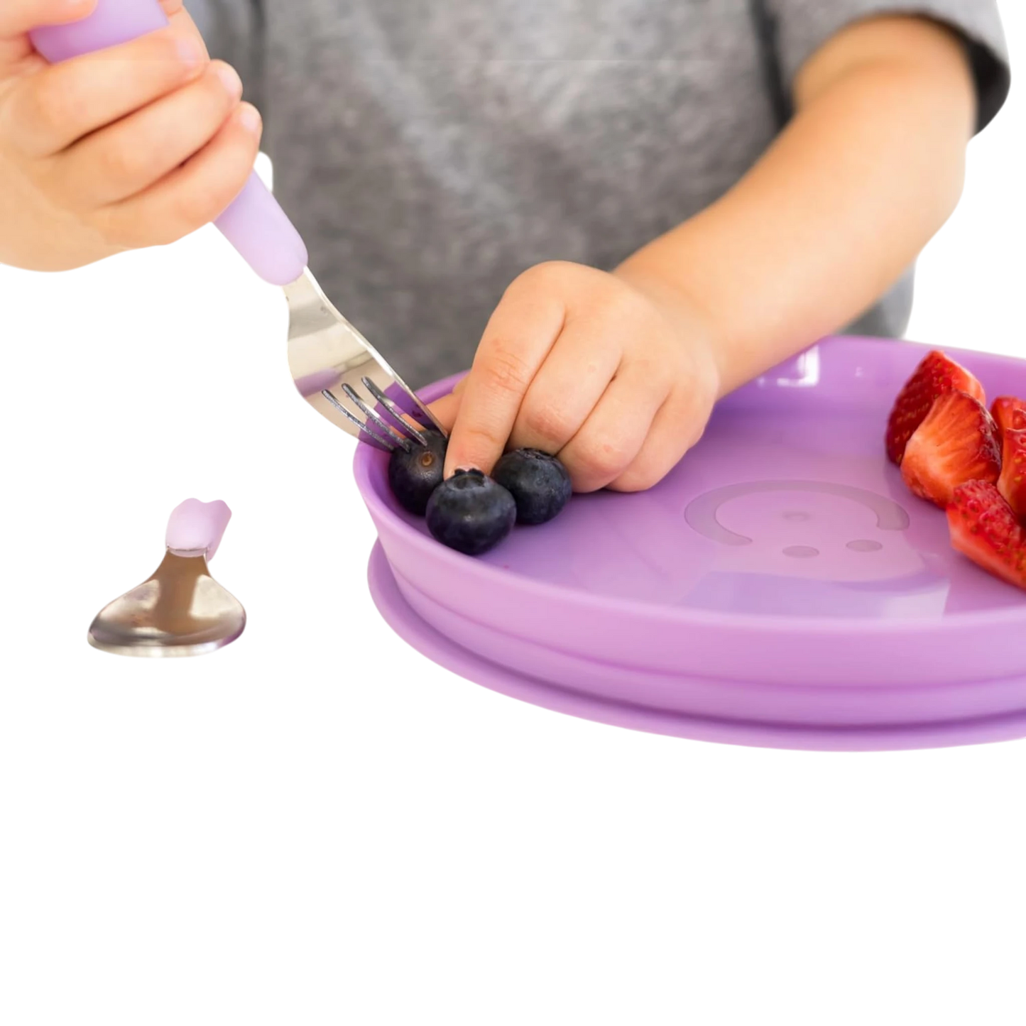Ubbi Juego de alimentación para niños pequeños no tóxico de grado alimenticio