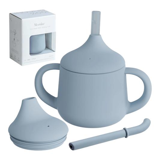 Moonkie Vasos con Pajita de Silicona para Bebés Vaso de Entrenamiento de 3 Etapas