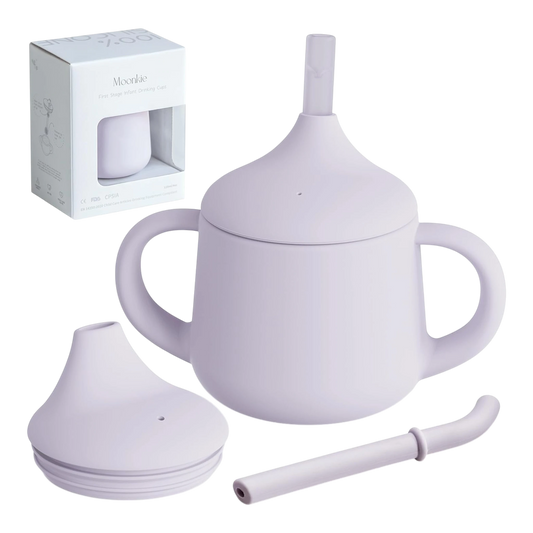 Moonkie Vasos con Pajita de Silicona para Bebés Vaso de Entrenamiento de 3 Etapas