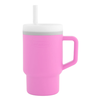 Infantino Mi primer vaso, con pajita y asa, taza antiderrame para bebé