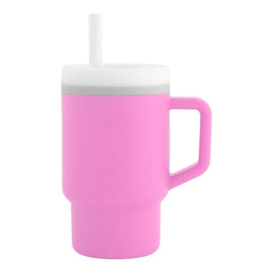 Infantino Mi primer vaso, con pajita y asa, taza antiderrame para bebé