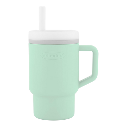 Infantino Mi primer vaso, con pajita y asa, taza antiderrame para bebé