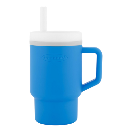 Infantino Mi primer vaso, con pajita y asa, taza antiderrame para bebé