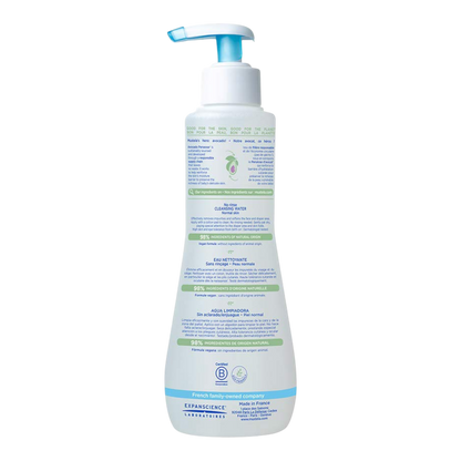 Mustela Agua limpiadora para bebés, agua micelar sin enjuague,  para cara, cuerpo y pañal del bebé