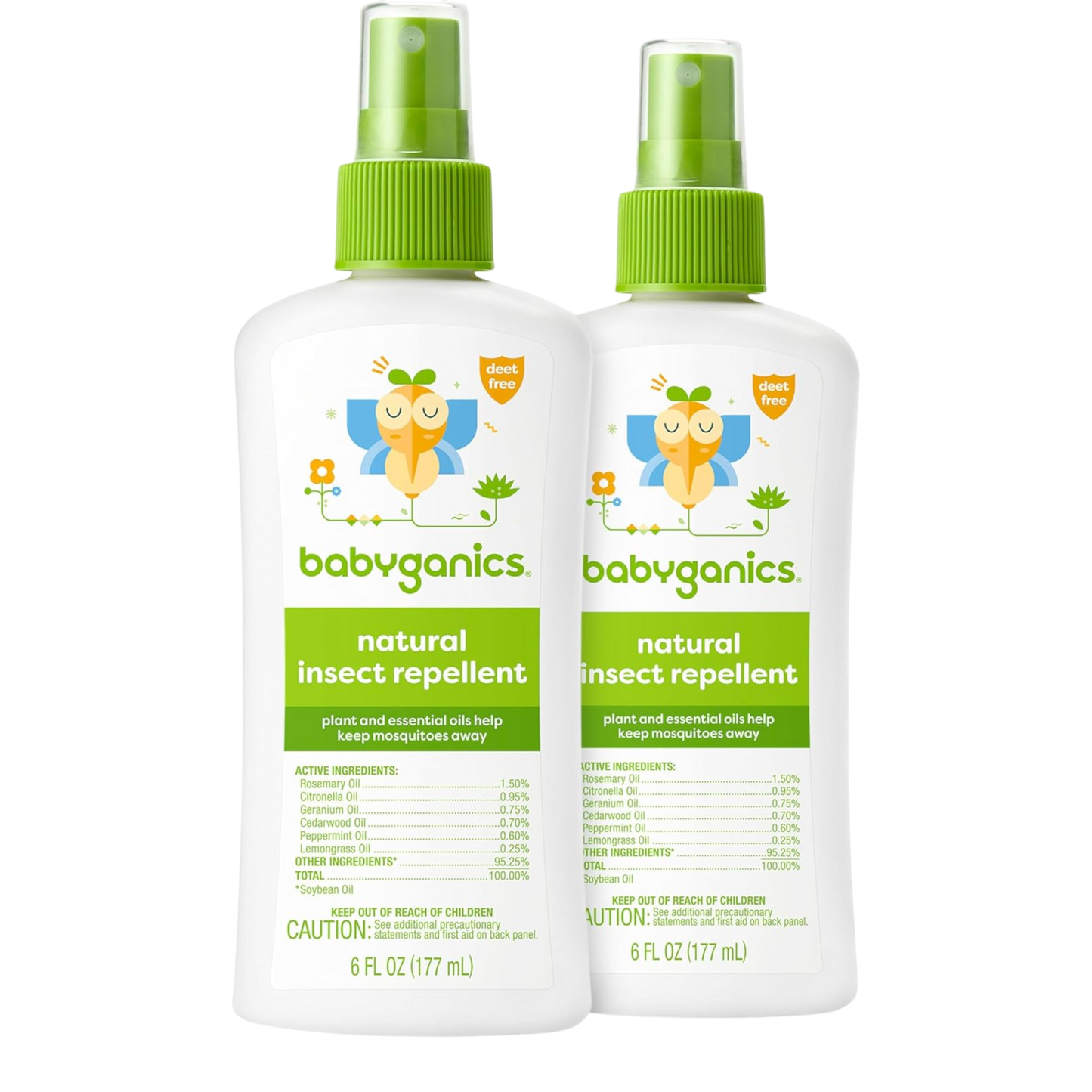 Babyganics repelente de insectos orgánico, elaborado con aceites vegetales y esenciales.
