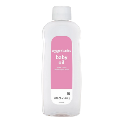 Amazon Basics Aceite para bebés, suave y suave, ligeramente perfumado, alivio de la piel seca