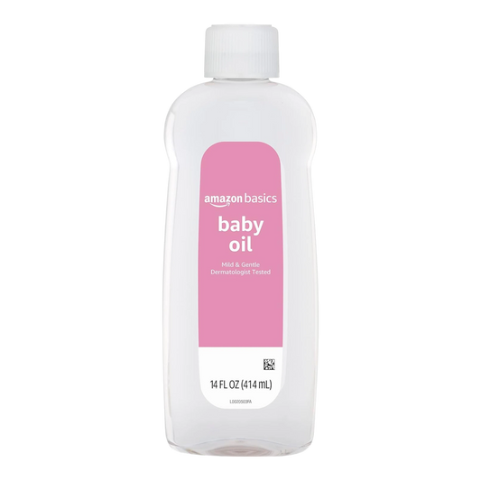 Amazon Basics Aceite para bebés, suave y suave, ligeramente perfumado, alivio de la piel seca