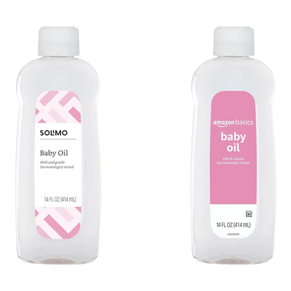 Amazon Basics Aceite para bebés, suave y suave, ligeramente perfumado, alivio de la piel seca