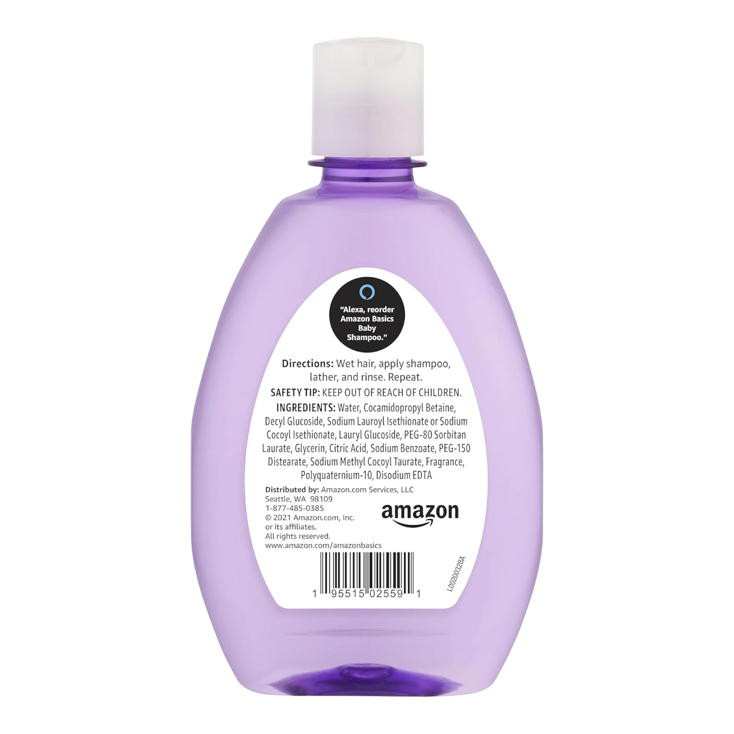 Amazon Basics Champú para bebés, sin lágrimas, aroma a lavanda y manzanilla